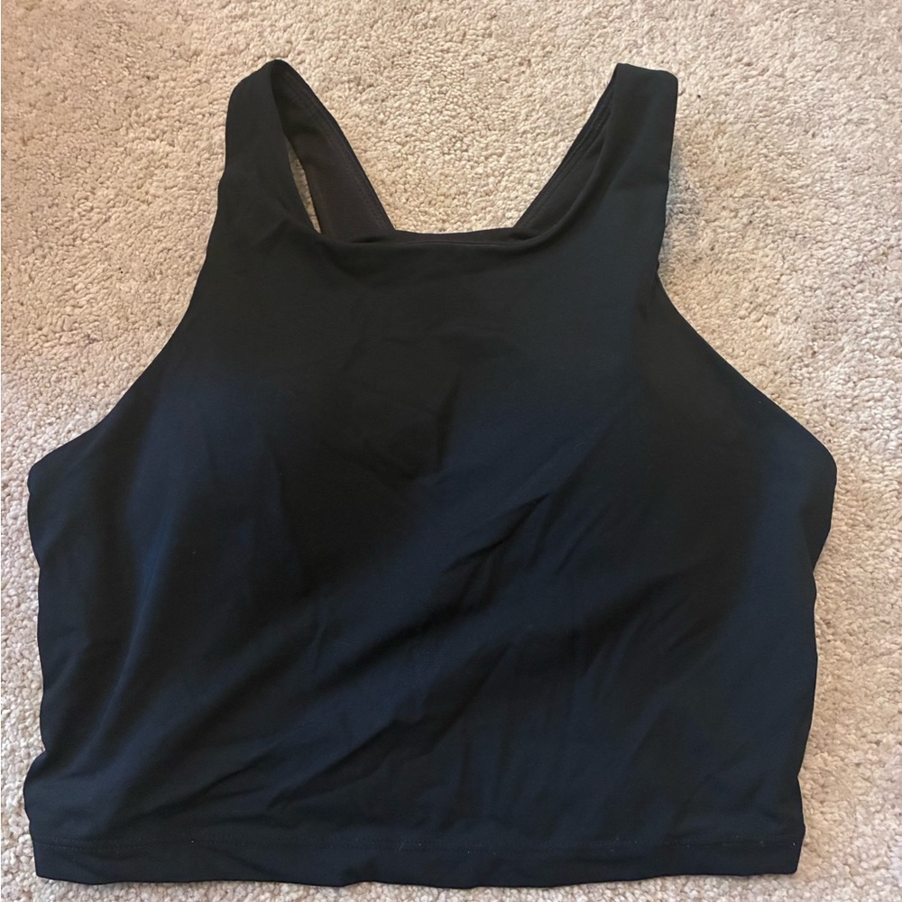Black Sleeveless Crop Top